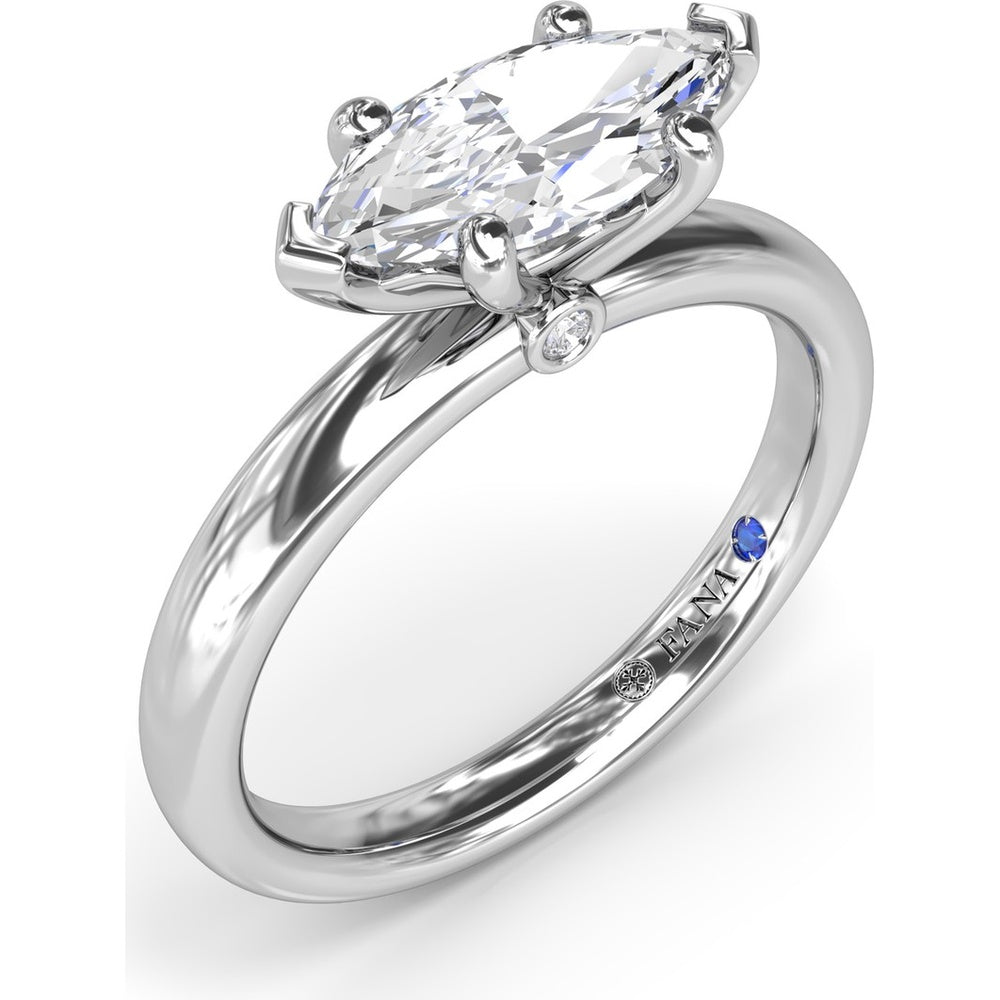 East-West Marquise Engagement Ring Setting with Peek-a-Boo Diamond by Fana