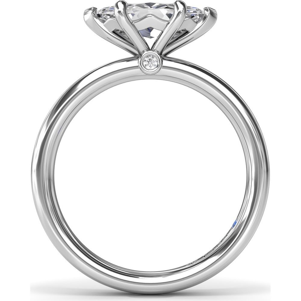 East-West Marquise Engagement Ring Setting with Peek-a-Boo Diamond by Fana