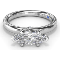East-West Marquise Engagement Ring Setting with Peek-a-Boo Diamond by Fana