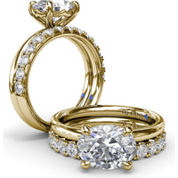 East-West Oval Diamond Solitaire Engagement Ring Setting with Hidden Sapphire Detail by Fana