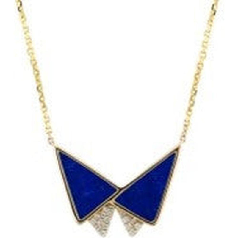 Effortlessly Chic 14K Yellow Gold Lapis Necklace with Diamond