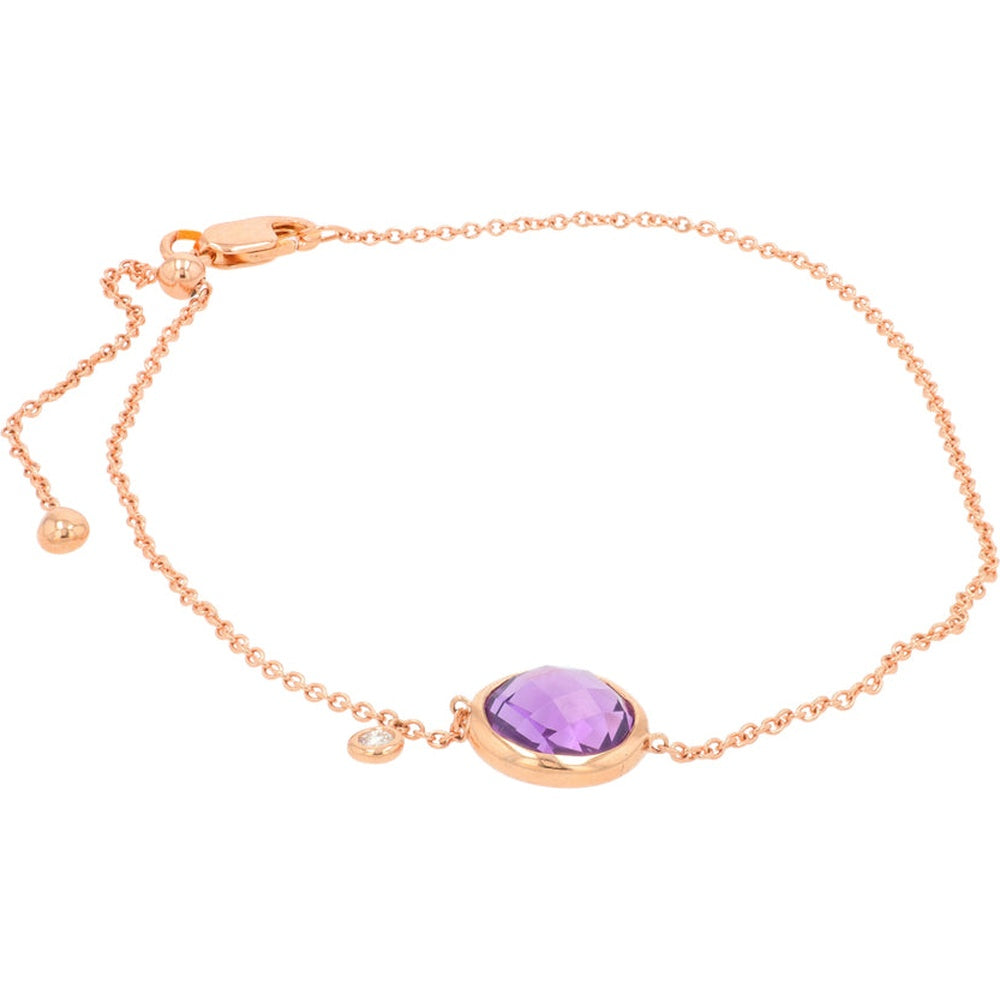EFFY 14K Rose Gold Adjustable Cable Chain Bracelet with Bezel-Set Round Amethyst - 1.55 Carat Total Amethyst Weight