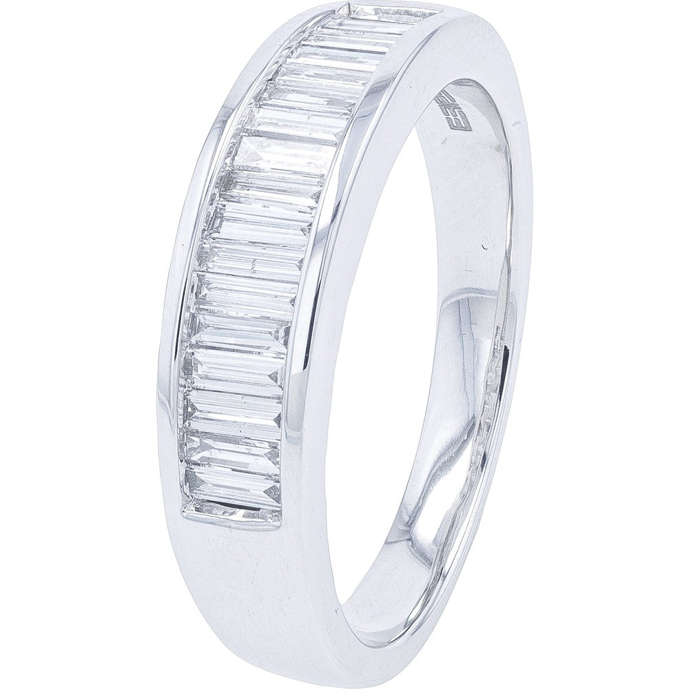 EFFY 14K White Gold Band with Channel-Set Baguette Diamonds - 0.47 Carat Total Diamond Weight
