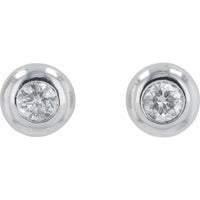 EFFY 14K White Gold Bezel Set Round Diamond Stud Earrings - 0.39 Carat Total Diamond Weight