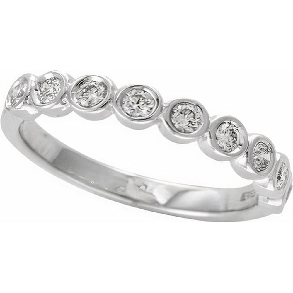 EFFY 14K White Gold Contemporary Bezel Set Diamond Band Ring - 0.35 Carat Total Diamond Weight