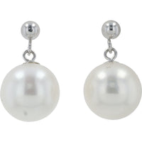 EFFY 14K White Gold Freshwater Pearl Drop Earrings with Sphere Stud - Total Pearl Weight