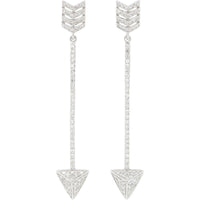 EFFY 14K White Gold Geometric Arrow Drop Earrings with Pavé-Set Round Diamonds - 0.49 Carat Total Diamond Weight