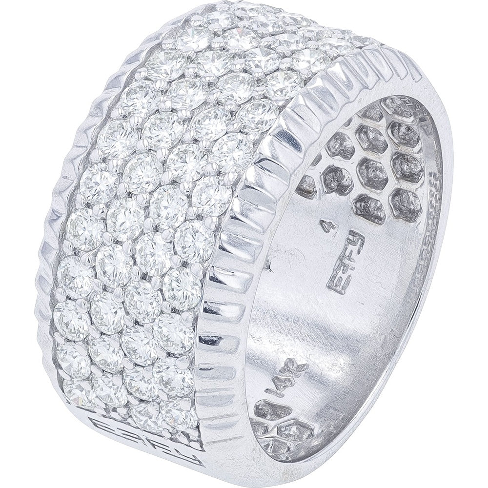 EFFY 14K White Gold Wide Statement Band with Pavé Set Round Diamonds - 1.47 Carat Total Diamond Weight