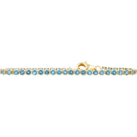 EFFY 14K Yellow Gold 6.75 Inch Tennis Bracelet with Prong Set Round London Blue Topaz - 4.50 Carat Total Gem Weight