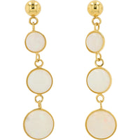 EFFY 14K Yellow Gold Bezel-Set Round Opal Dangle Earrings - 2.30 Carat Total Opal Weight