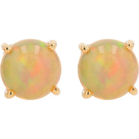 EFFY 14K Yellow Gold Four-Prong Set Round Cabochon Opal Stud Earrings - 1.14 Carat Total Gem Weight
