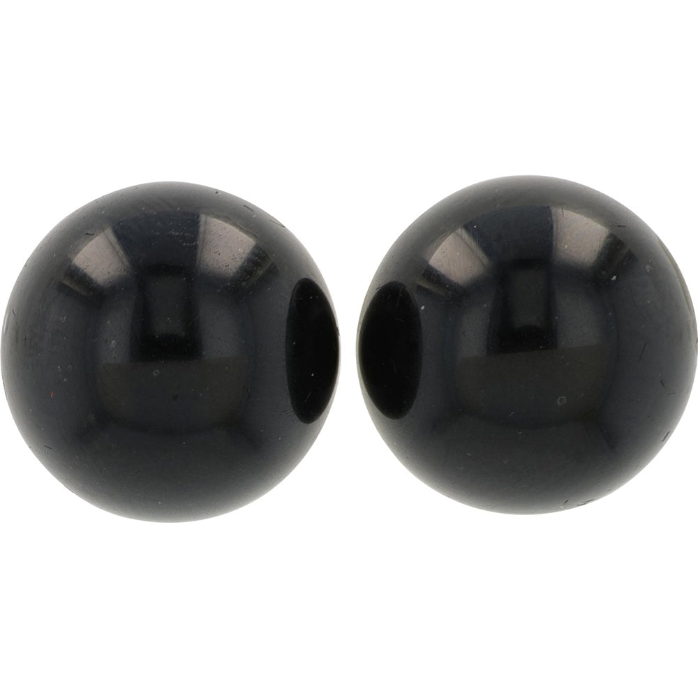 EFFY 14K Yellow Gold Large Sphere Onyx Stud Earrings - 14.50 Carat Total Gem Weight