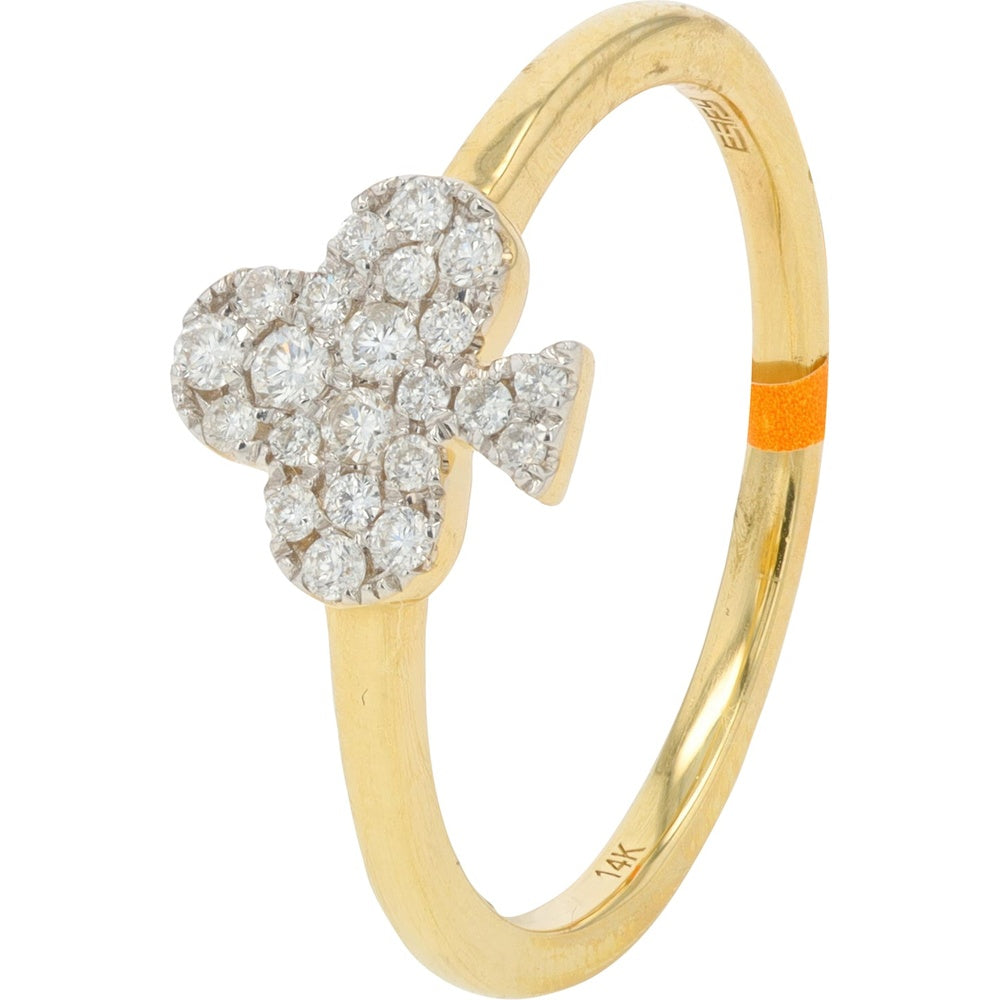 EFFY 14K Yellow Gold Motif Ring with Pavé Set Round Diamonds - 0.20 Carat Total Diamond Weight