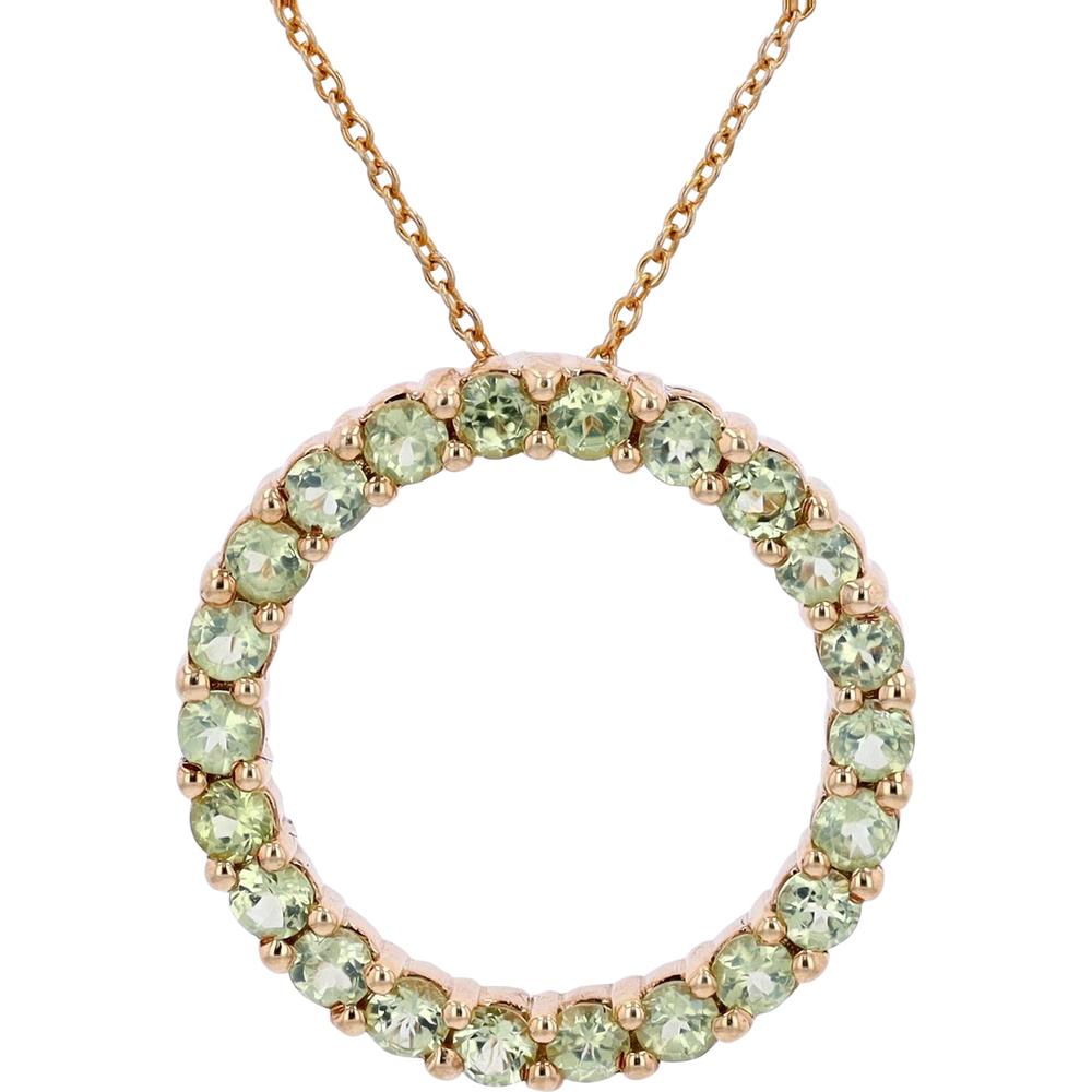 EFFY 14K Yellow Gold Peridot Circle Pendant - 1.46 Carat Total Gem Weight