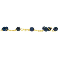 EFFY 14K Yellow Gold Station Bracelet with Dark Freshwater Pearls - 7.25 Inches Long