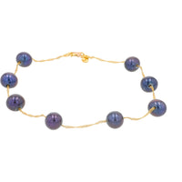 EFFY 14K Yellow Gold Station Bracelet with Dark Freshwater Pearls - 7.25 Inches Long
