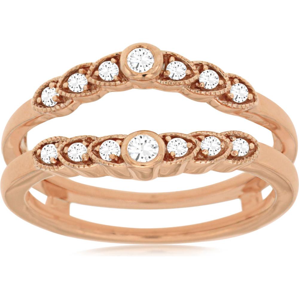 Elegant 14K Rose Gold 0.19 Carat Diamond Insert Ring