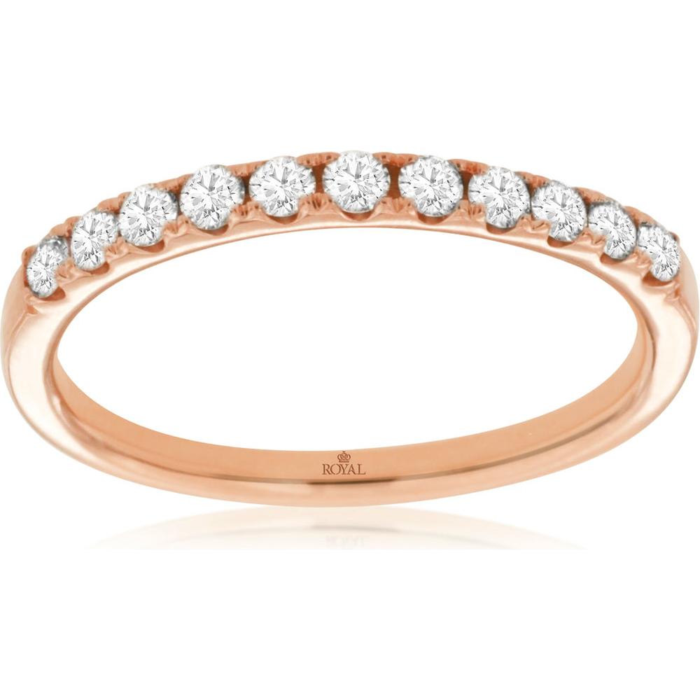 Elegant 14K Rose Gold Diamond Wedding Band - A Timeless Symbol of Love