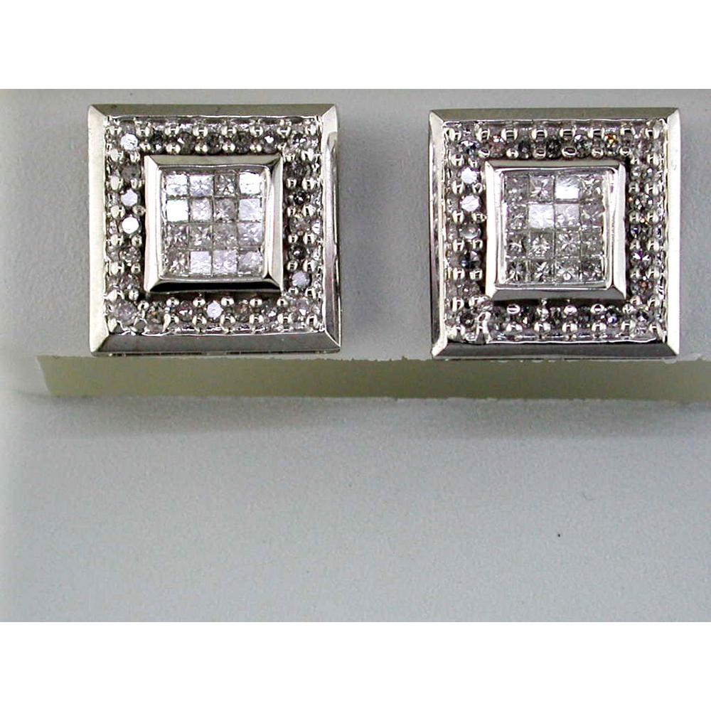 Elegant 14K White Gold 0.78 Carat Diamond Earrings