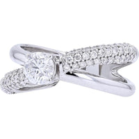 Elegant 14K White Gold 1/2 Carat Diamond Bypass Engagement Ring