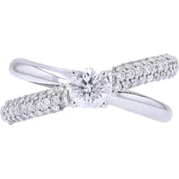Elegant 14K White Gold 1/2 Carat Diamond Bypass Engagement Ring