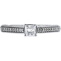 Elegant 14K White Gold 3/8 Carat Diamond Engagement Ring