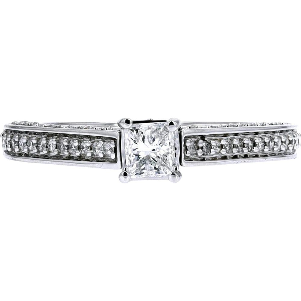 Elegant 14K White Gold 3/8 Carat Diamond Engagement Ring