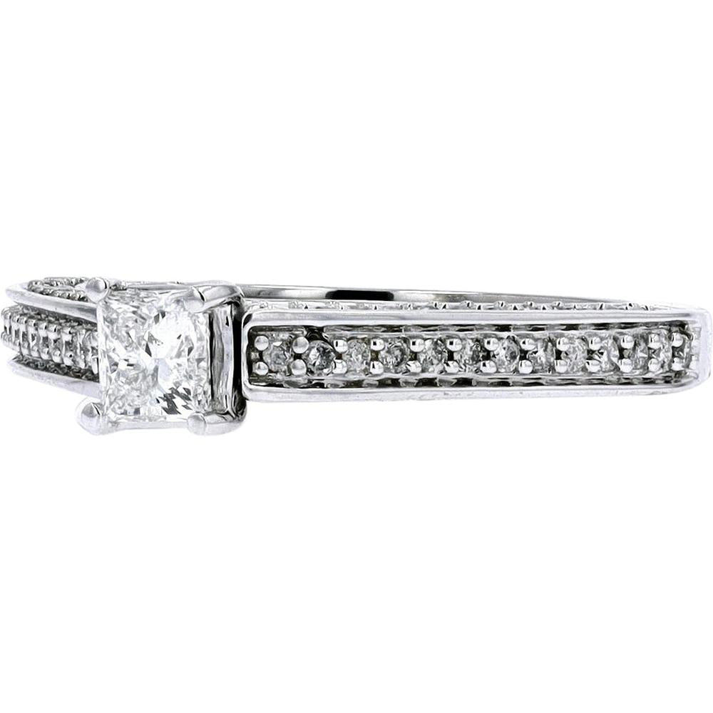 Elegant 14K White Gold 3/8 Carat Diamond Engagement Ring
