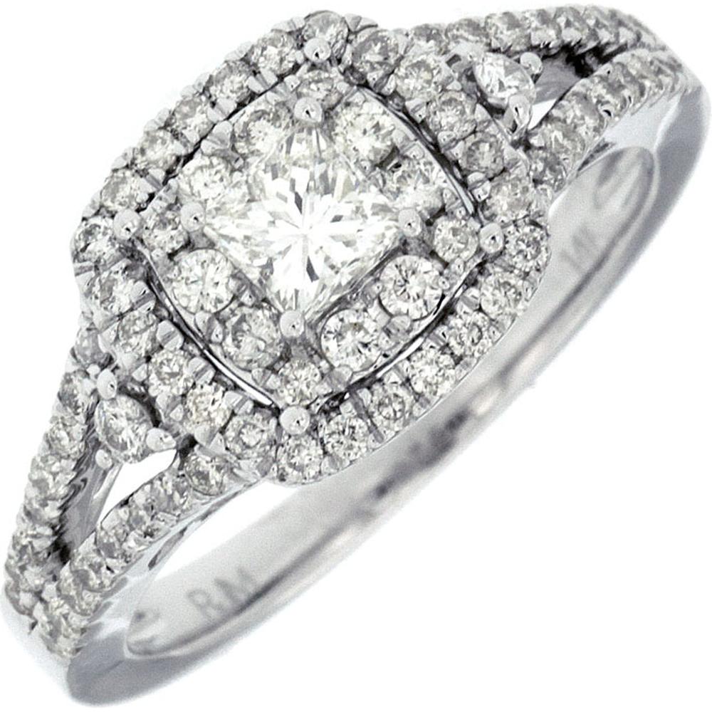 Elegant 14K White Gold Diamond Engagement Ring - 0.87 Carat