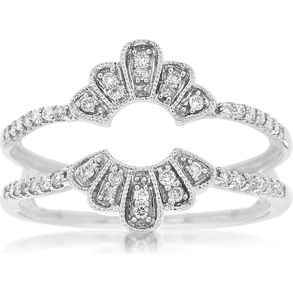 Elegant 14K White Gold Diamond Insert Ring - 0.20 Carat