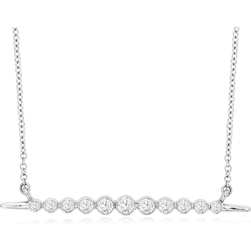 Elegant 14K White Gold Diamond Necklace - Sparkling Beauty