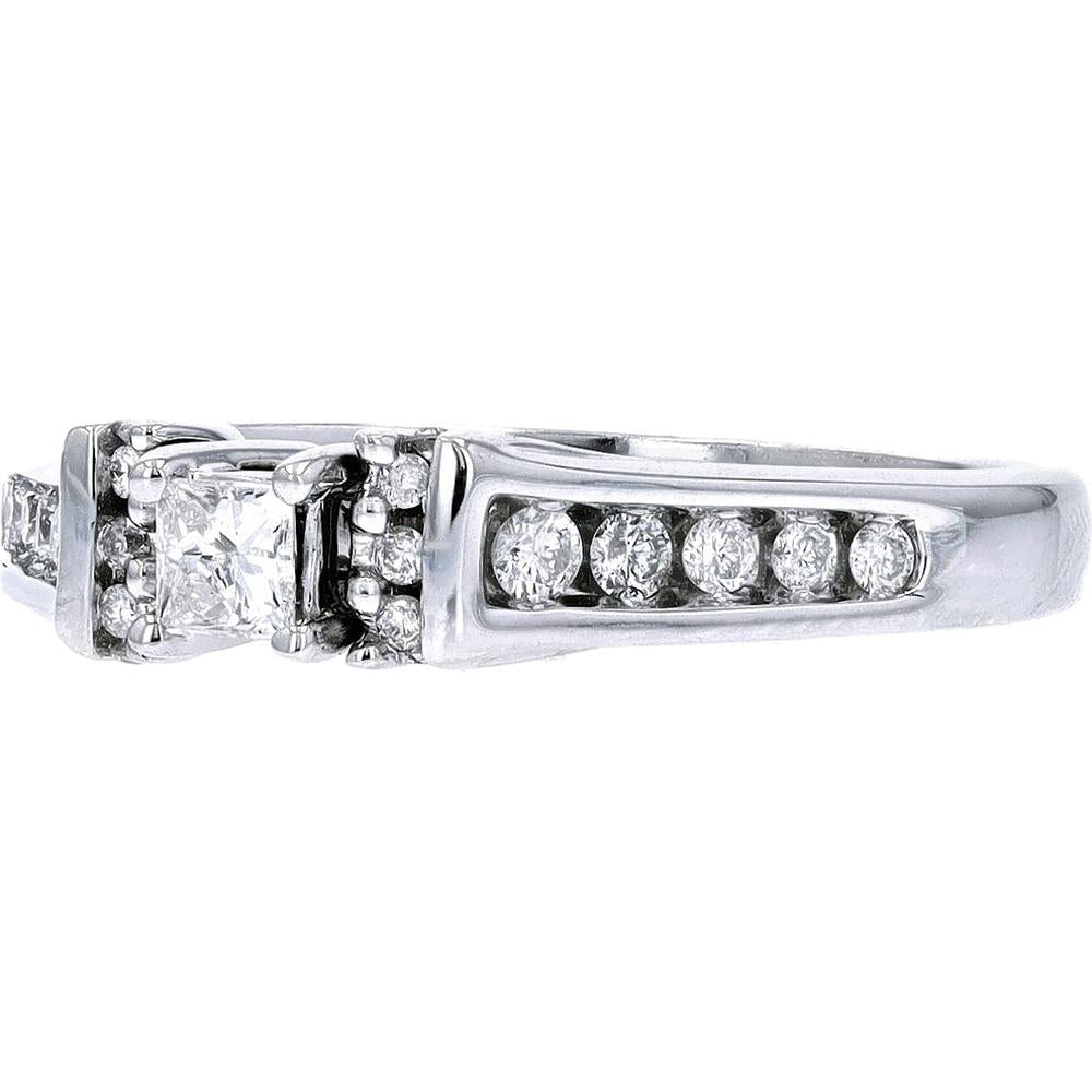 Elegant 14K White Gold Half Carat Diamond Engagement Ring