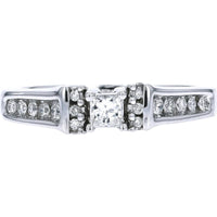 Elegant 14K White Gold Half Carat Diamond Engagement Ring