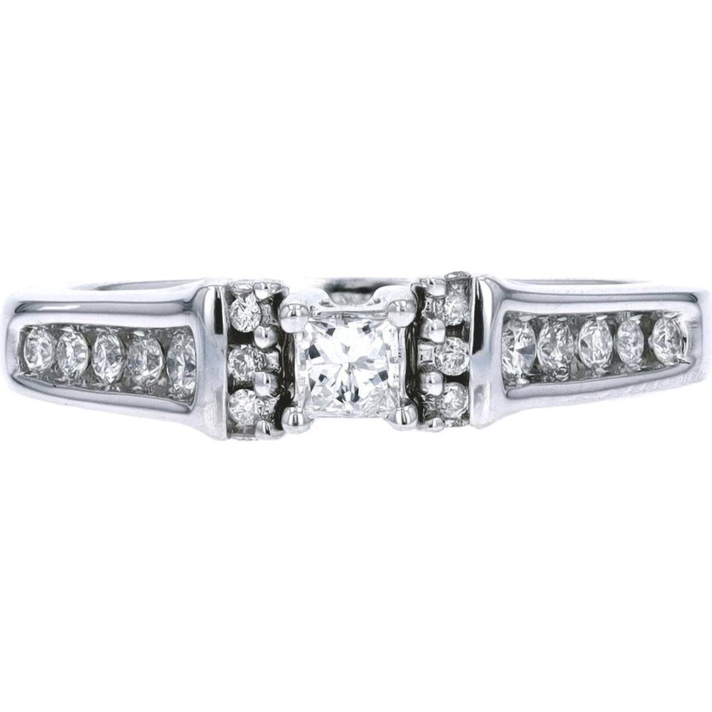 Elegant 14K White Gold Half Carat Diamond Engagement Ring