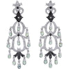 Elegant 14K White Gold Quartz Briolette and Diamond Chandelier Earrings