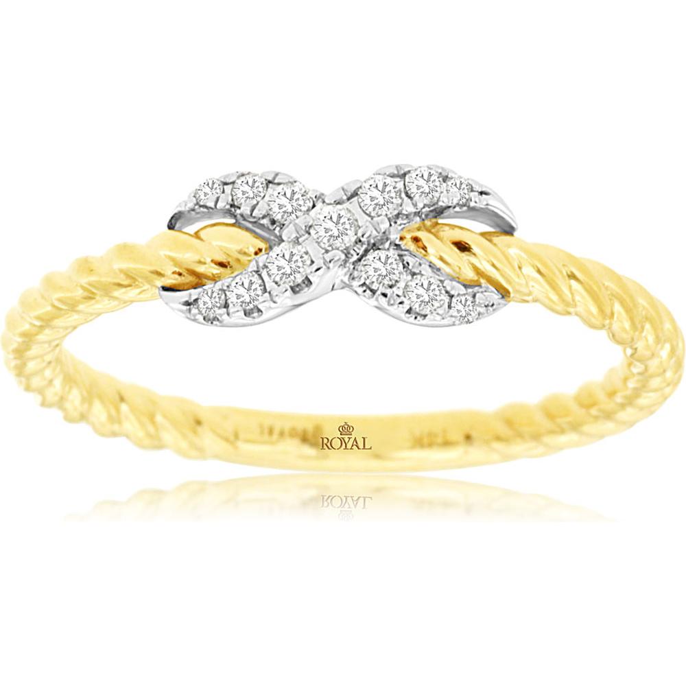 Elegant 14K Yellow Gold 0.10 Carat Ladies' Diamond Ring