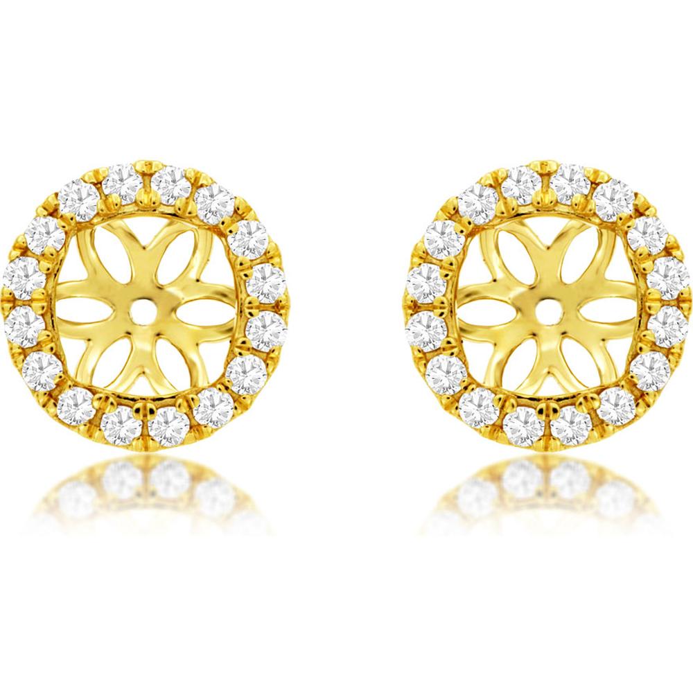 Elegant 14K Yellow Gold 0.45 Carat Diamond Earrings Jackets