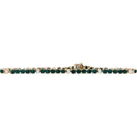 Elegant 14K Yellow Gold Malachite Bangle Bracelet - 7.05 Carats with Diamond Accents