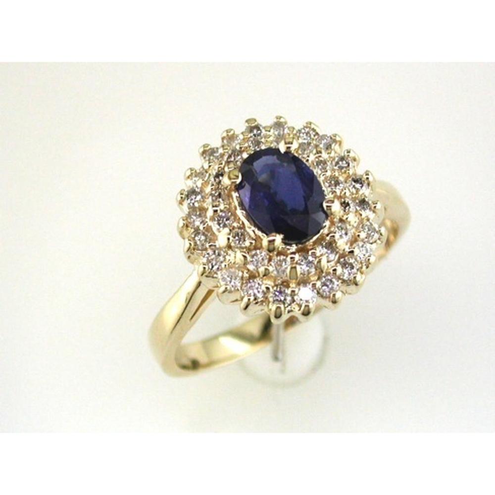 Elegant 14K Yellow Gold Sapphire and Diamond Ring - 1.57 Carat Total Gem Weight