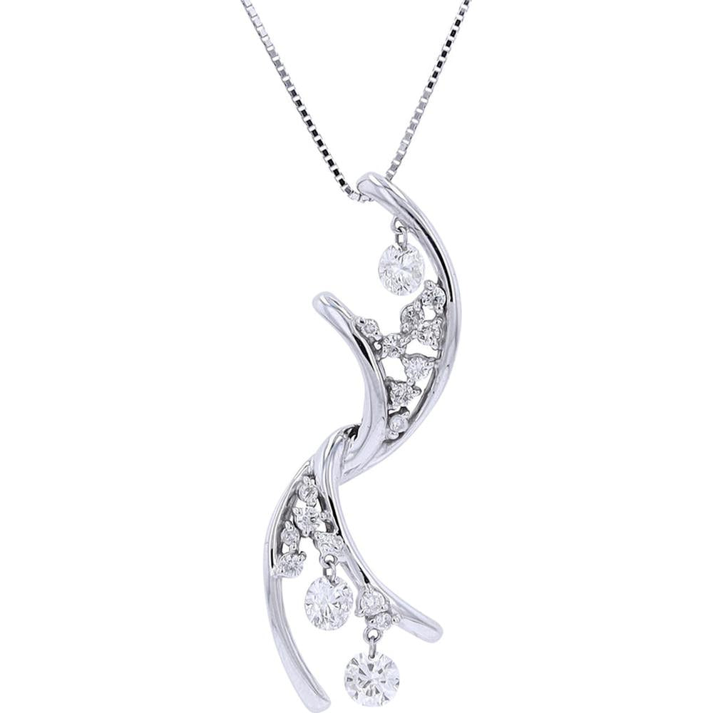 Elegant 18K White Gold 1.01 Carat Diamond Pendant Necklace