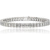 Elegant 18K White Gold Emerald Cut Diamond Tennis Bracelet - 19.00 Total Carat Weight Diamonds