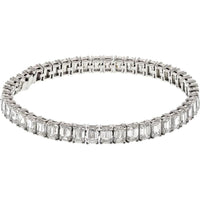 Elegant 18K White Gold Emerald Cut Diamond Tennis Bracelet - 19.00 Total Carat Weight Diamonds