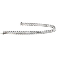 Elegant 18K White Gold Emerald Cut Diamond Tennis Bracelet - 19.00 Total Carat Weight Diamonds