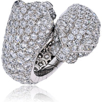 Elegant Cartier 18K White Gold Double Panthere Diamond Ring