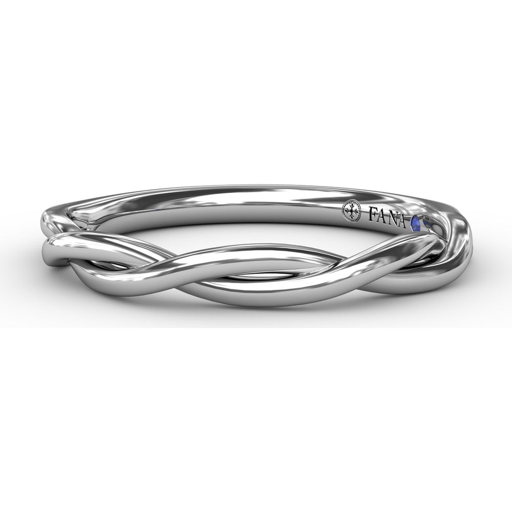 Elegantly Twisted Wedding Band with Polished Finish by Fana