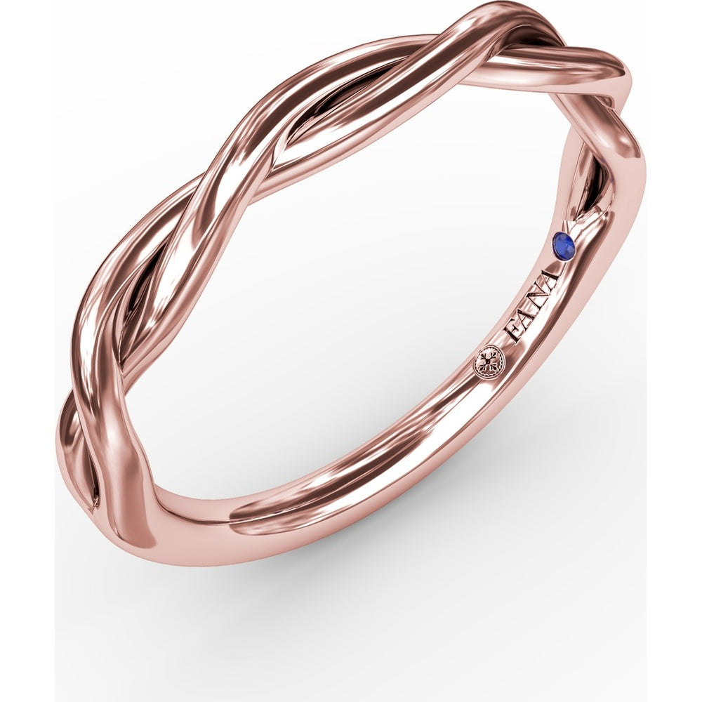 Elegantly Twisted Wedding Band with Polished Finish by Fana
