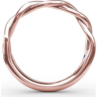 Elegantly Twisted Wedding Band with Polished Finish by Fana