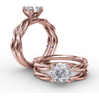 Elegantly Twisted Wedding Band with Polished Finish by Fana