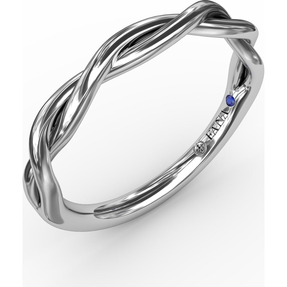 Elegantly Twisted Wedding Band with Polished Finish by Fana