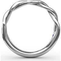 Elegantly Twisted Wedding Band with Polished Finish by Fana